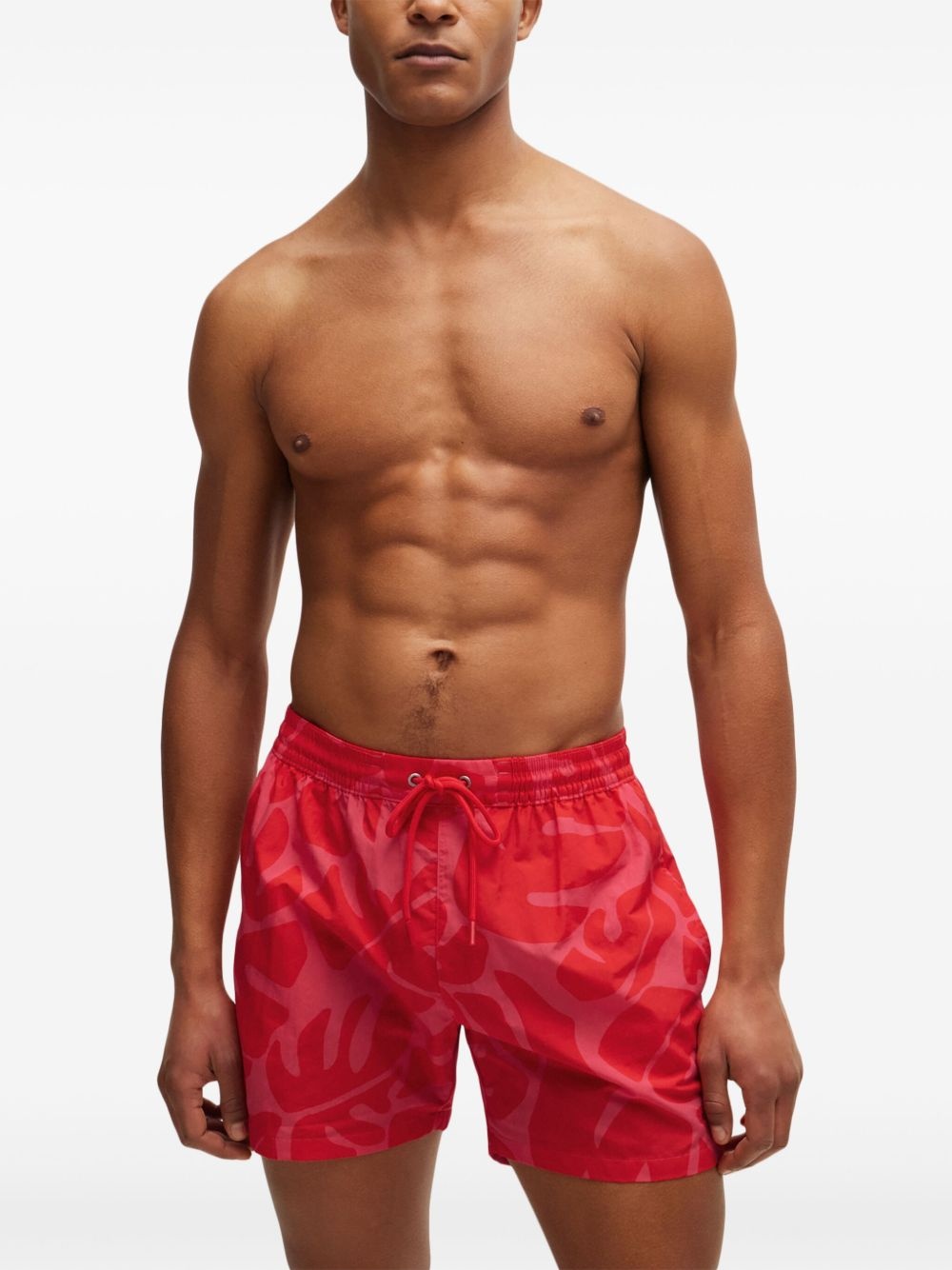 leaf-print swim shorts - 3