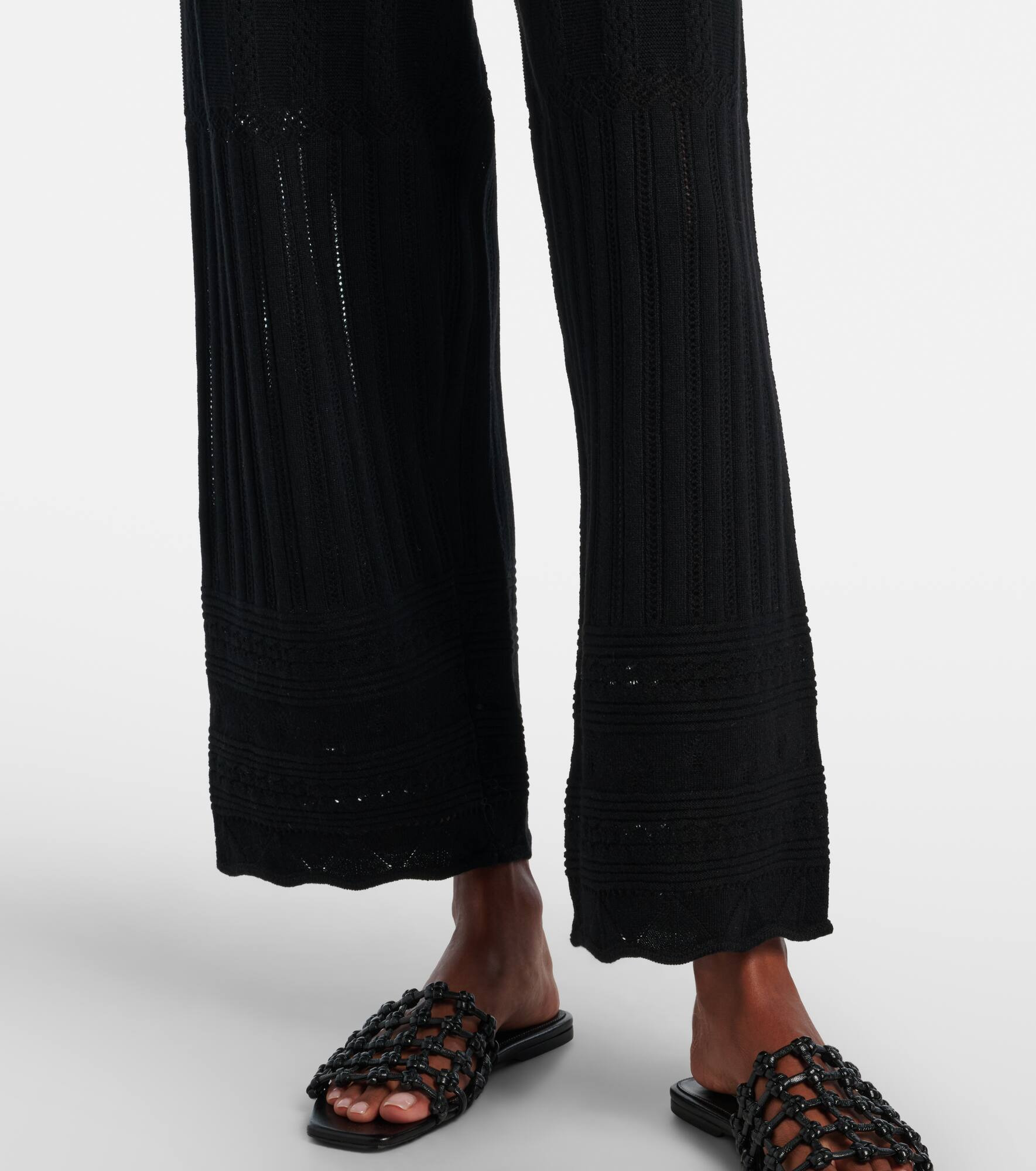 Alliage pointelle wool and cashmere wide-leg pants - 5