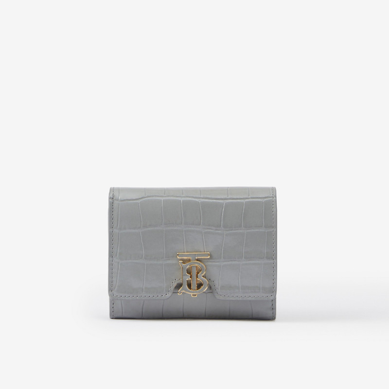 Embossed Leather TB Compact Wallet 1