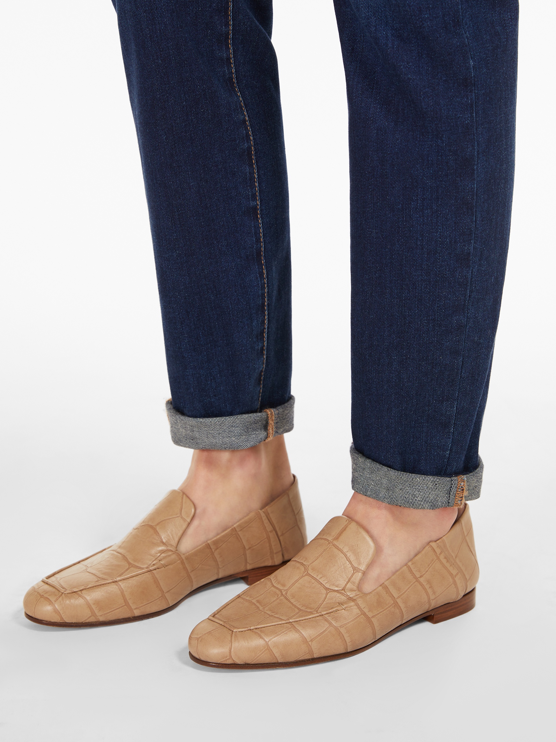 LARIS Crocodile-print leather loafers - 6