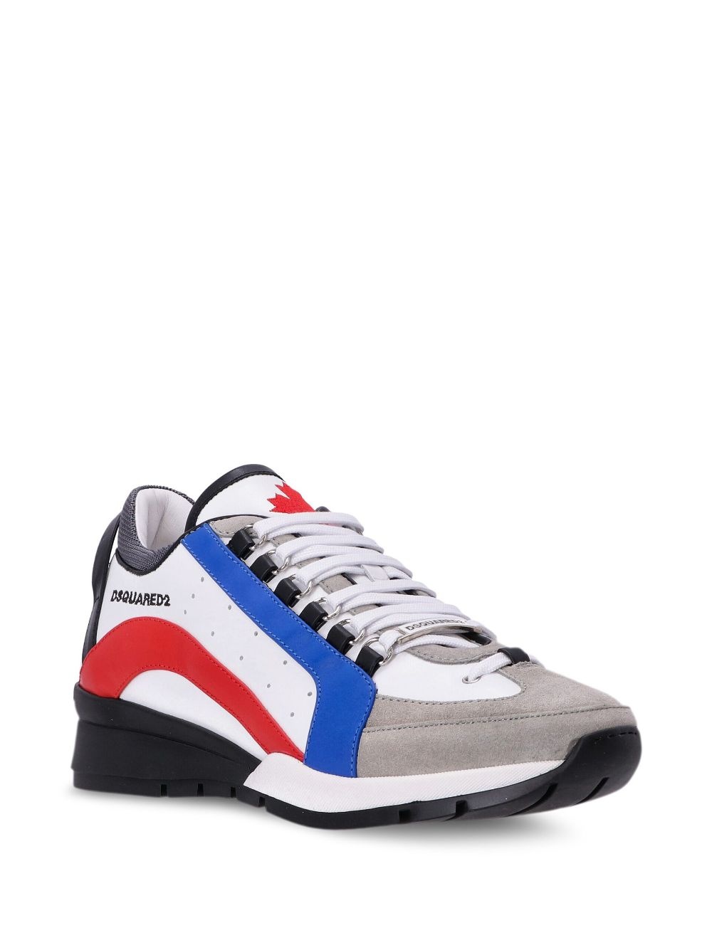 logo-embroidered panelled sneakers - 2