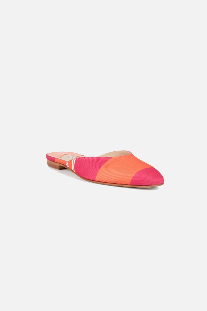 EMILIA WICKSTEAD Wickba Shoe in Hot Pink & Orange Taffeta Faille outlook