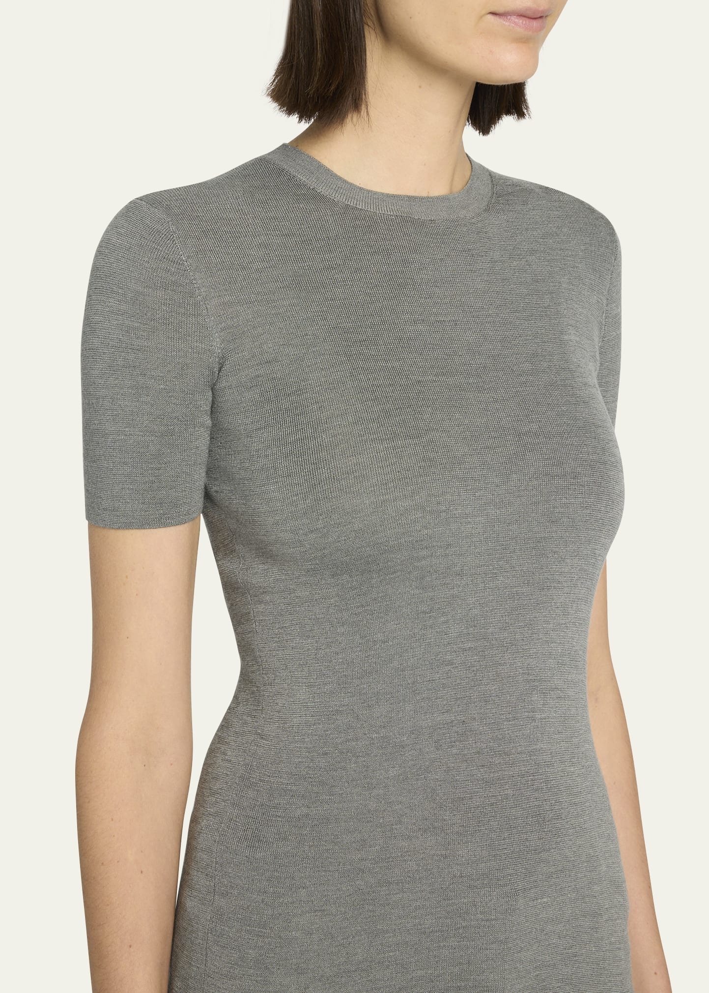 Jannat Classic Fitted Silk Knit Top - 5