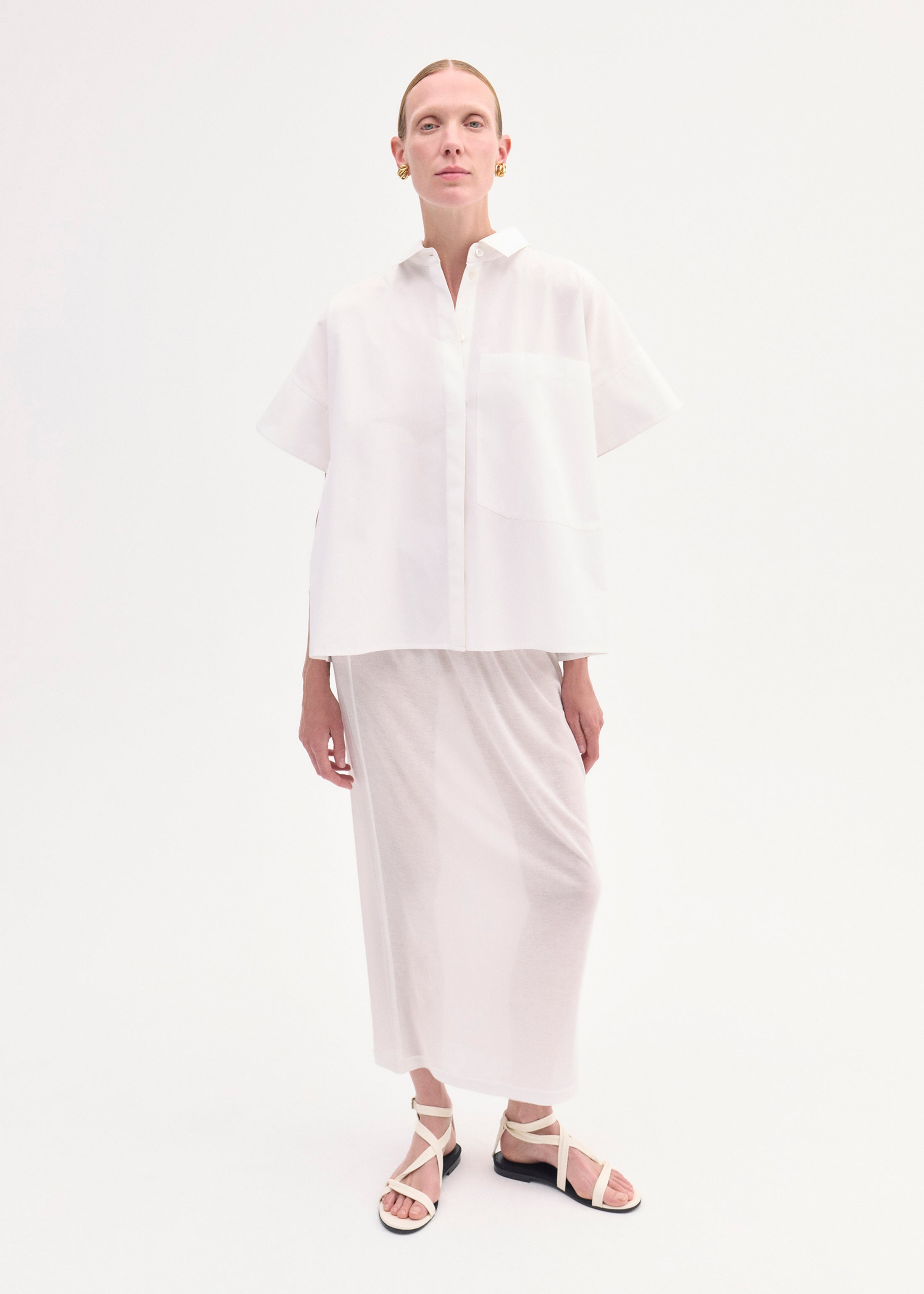 Asymmetric Sandal in Ivory - 4
