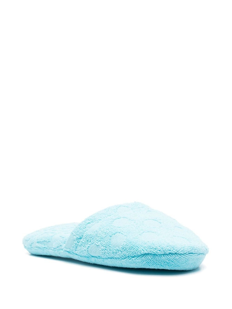 VERSACE logo-pattern terry-cloth slippers outlook