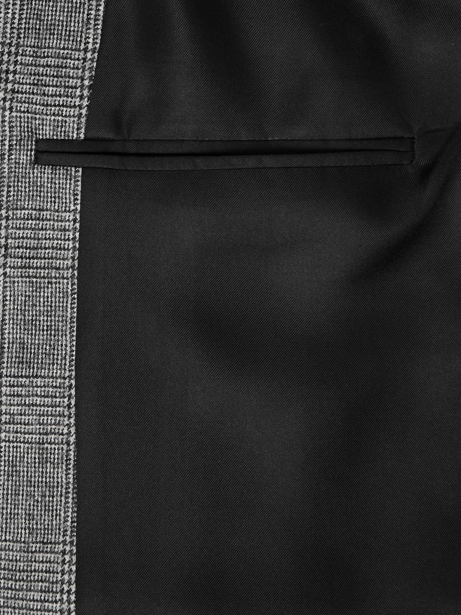 Prince of Wales Checked Wool Blazer Gray - 5