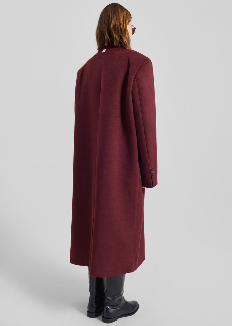 Skaila Double-Breasted Coat - Burgundy 8