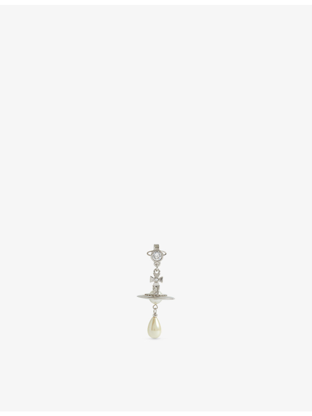 Orb-shaped brass single earring - 1