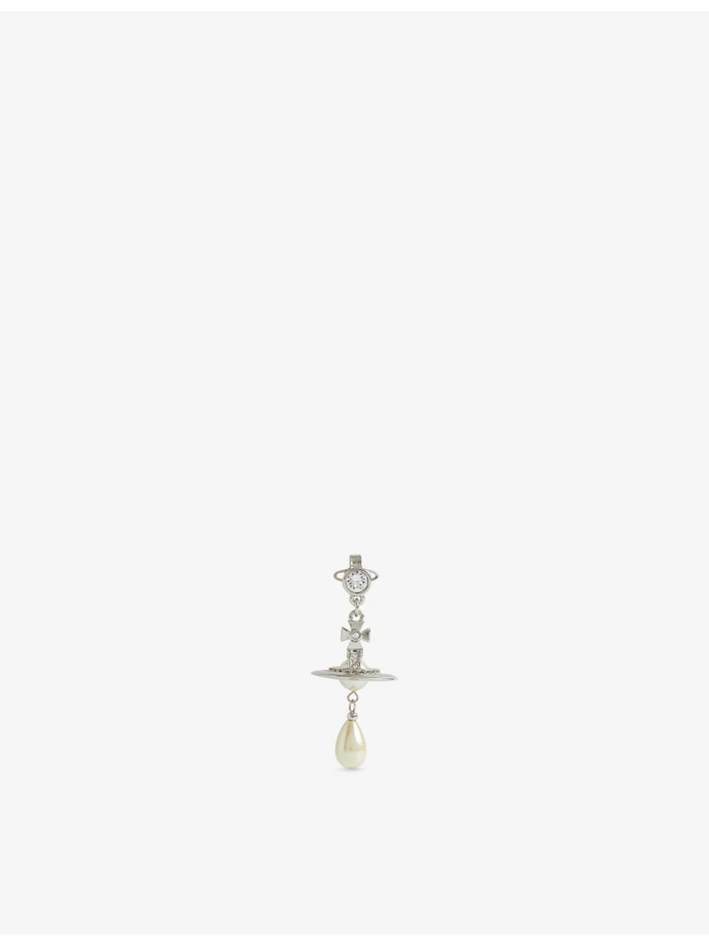 Orb-shaped brass single earring - 1