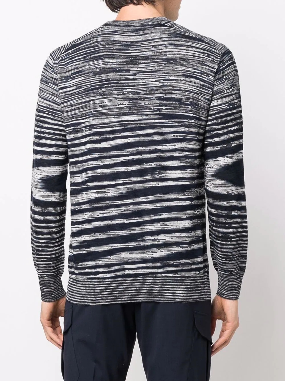 striped crew neck jumper - 4