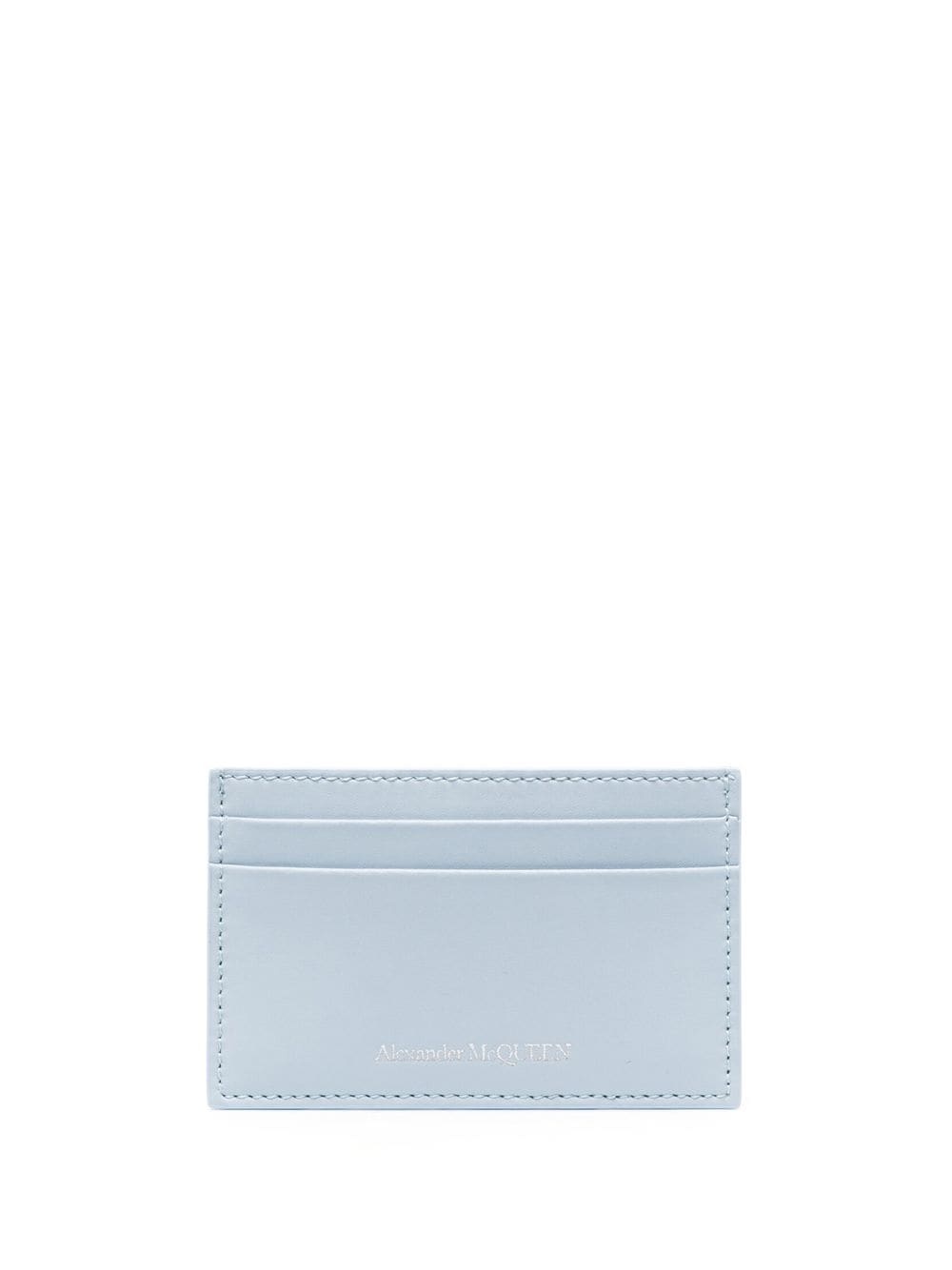 logo-print leather cardholder - 1