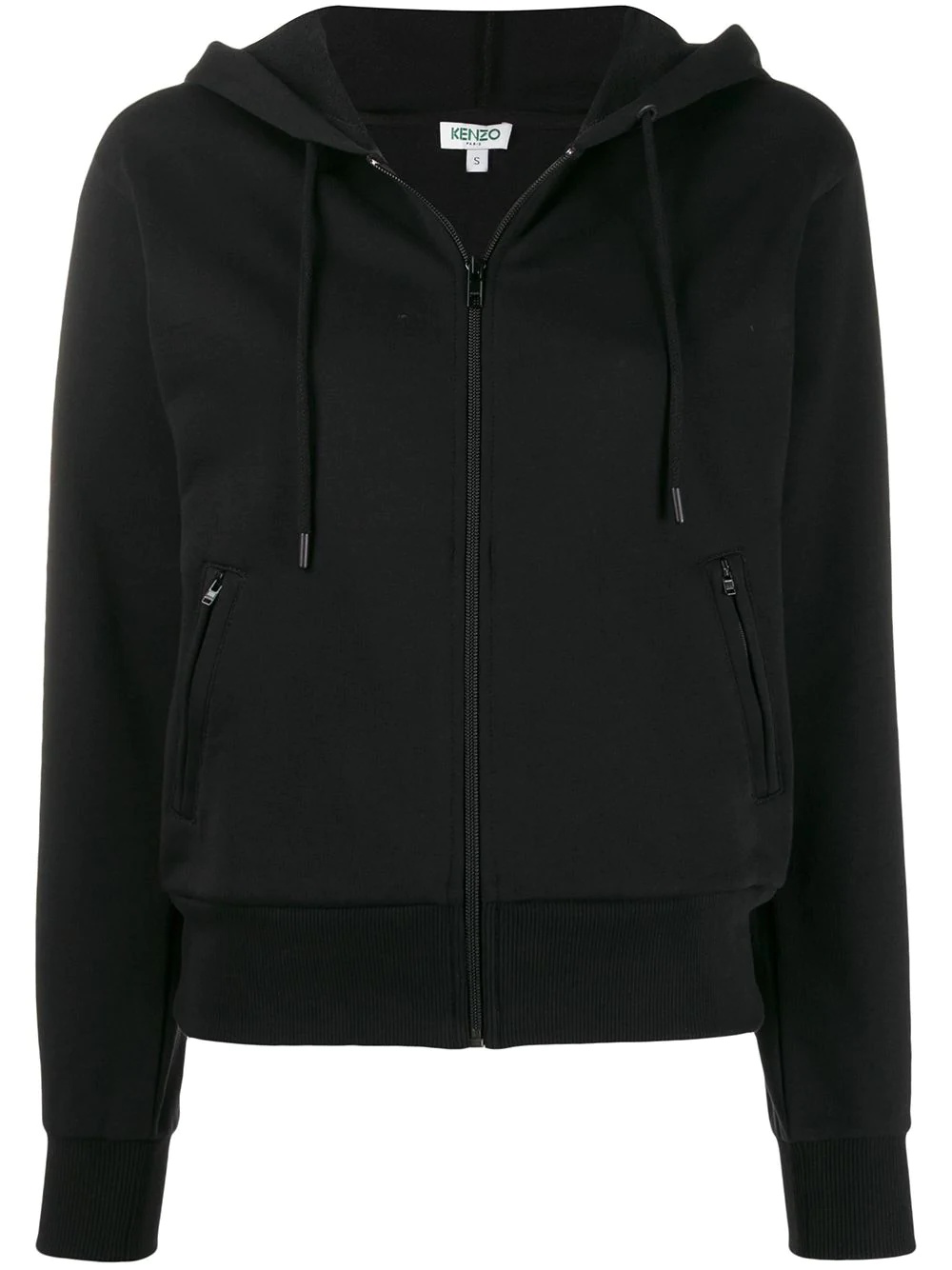 rhinestone embellished zipped hoodie - 1