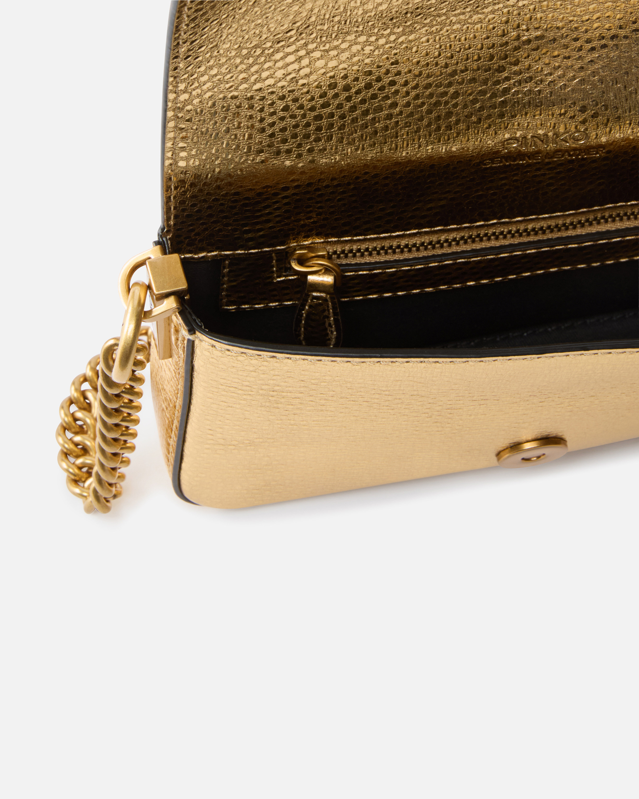 BABY SHOULDER BAG IN TUMBLED LAMINATED LEATHER - 4