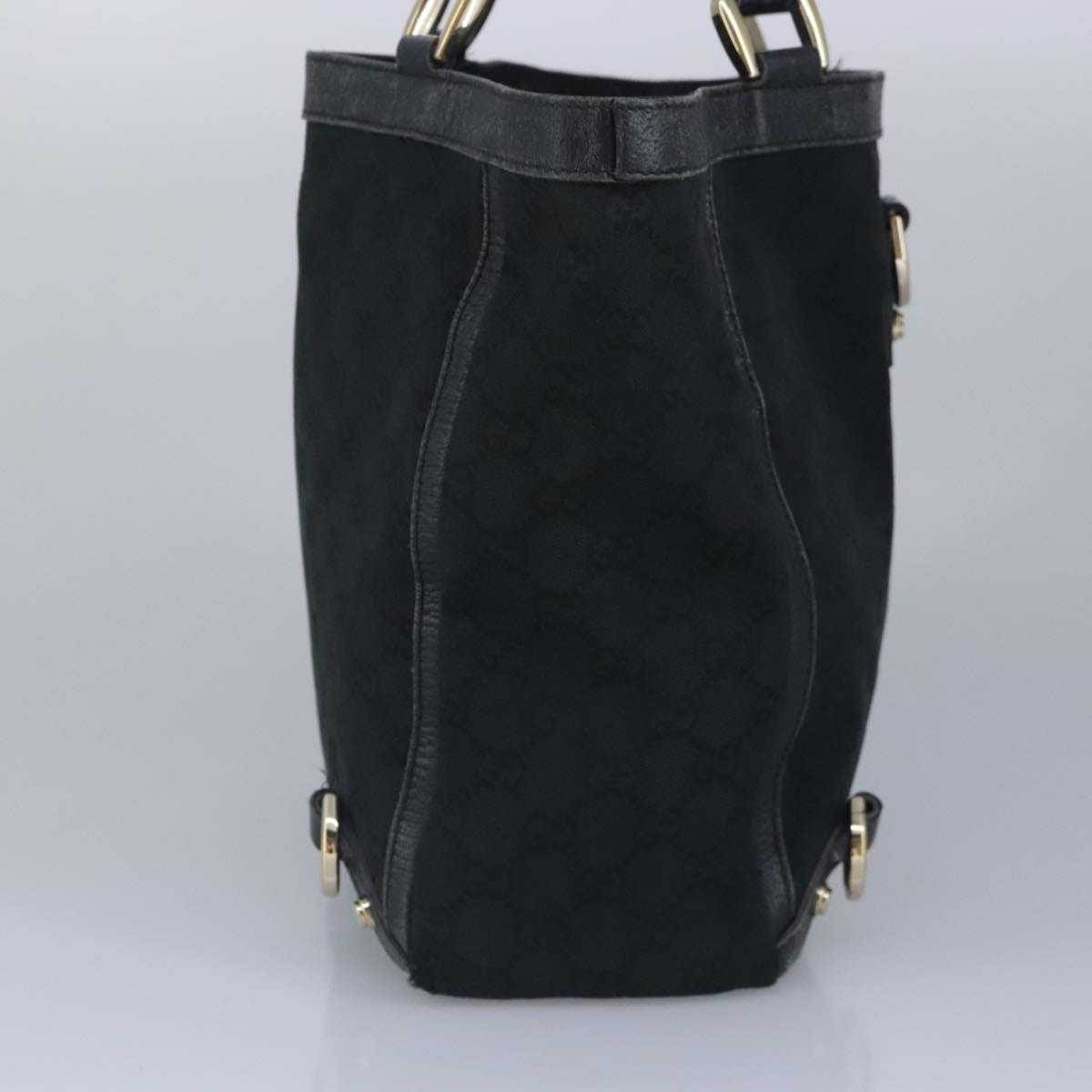 GUCCI GG Canvas Tote Bag Black Gold - 3