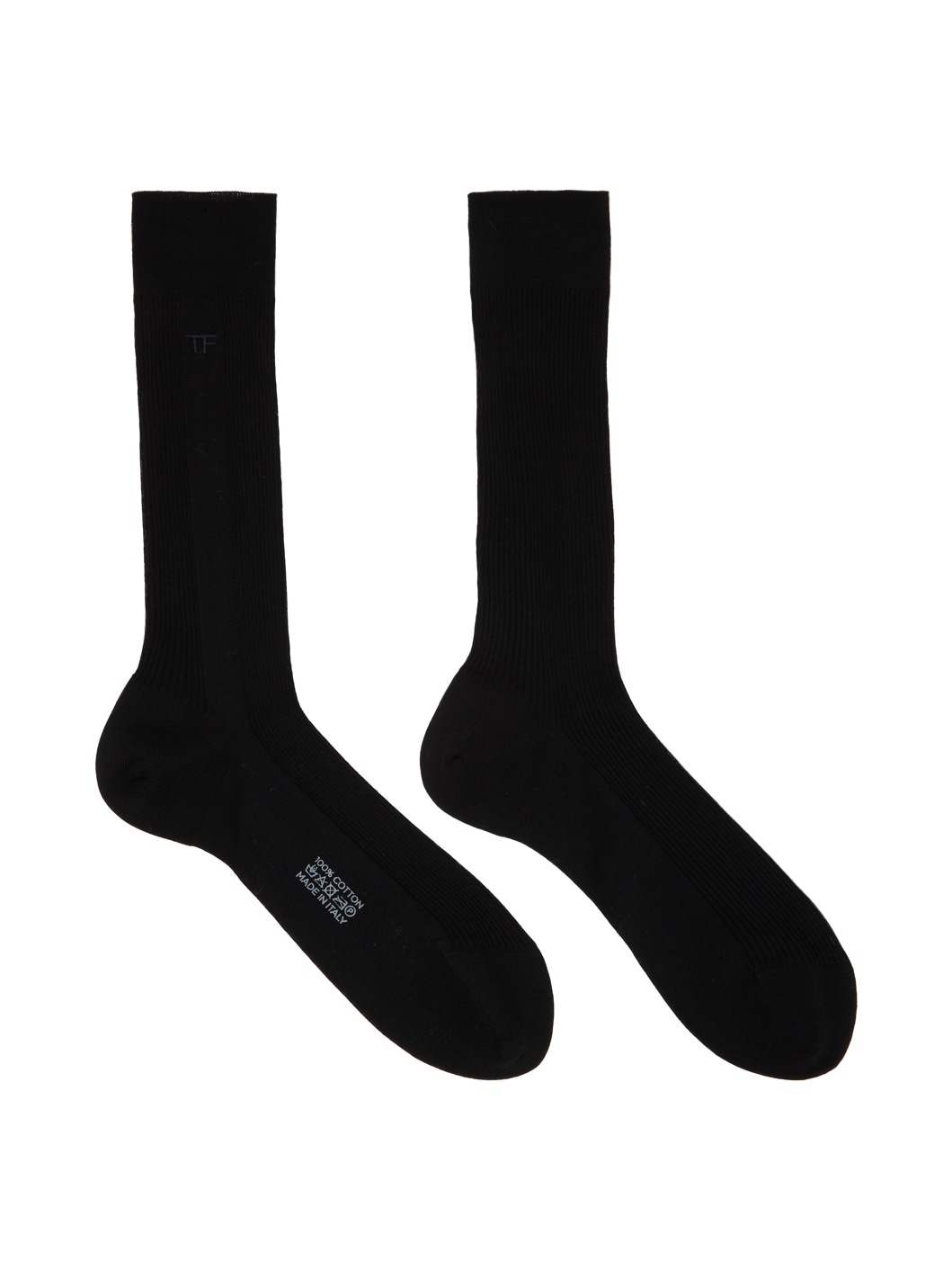 Black Embroidered Socks - 1