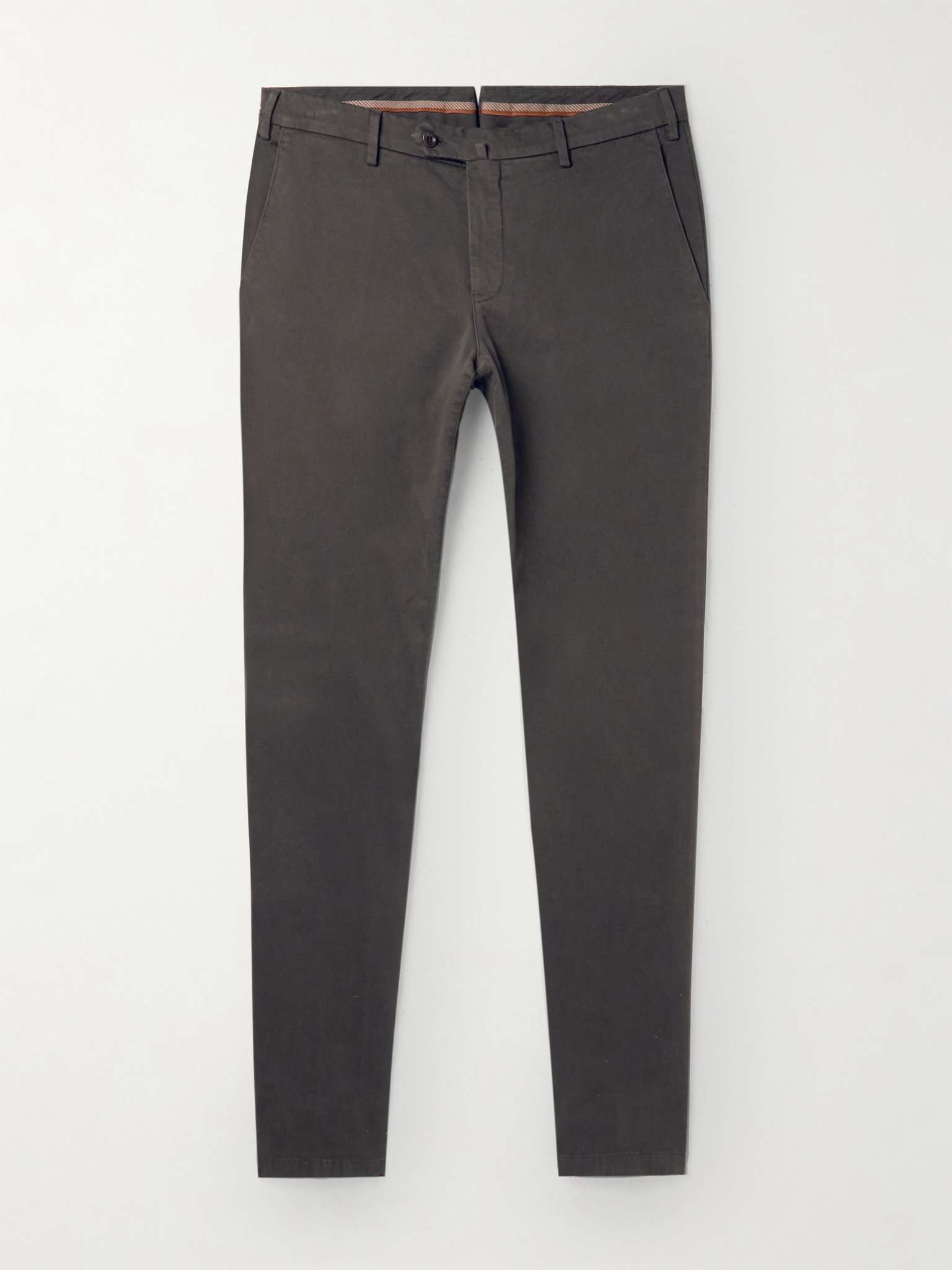 Straight-Leg Stretch-Cotton Trousers - 1