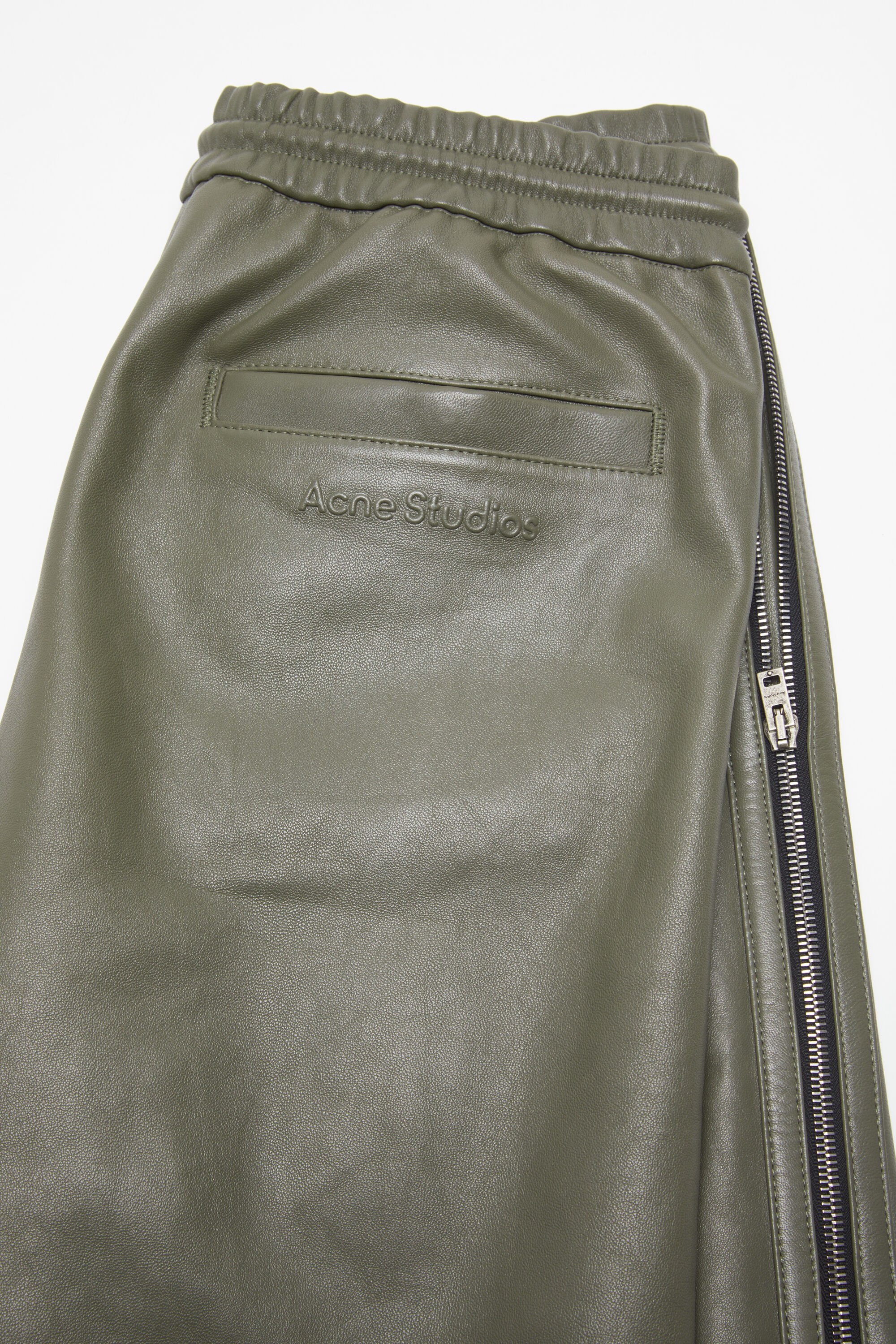Leather trousers - Dusty green - 6