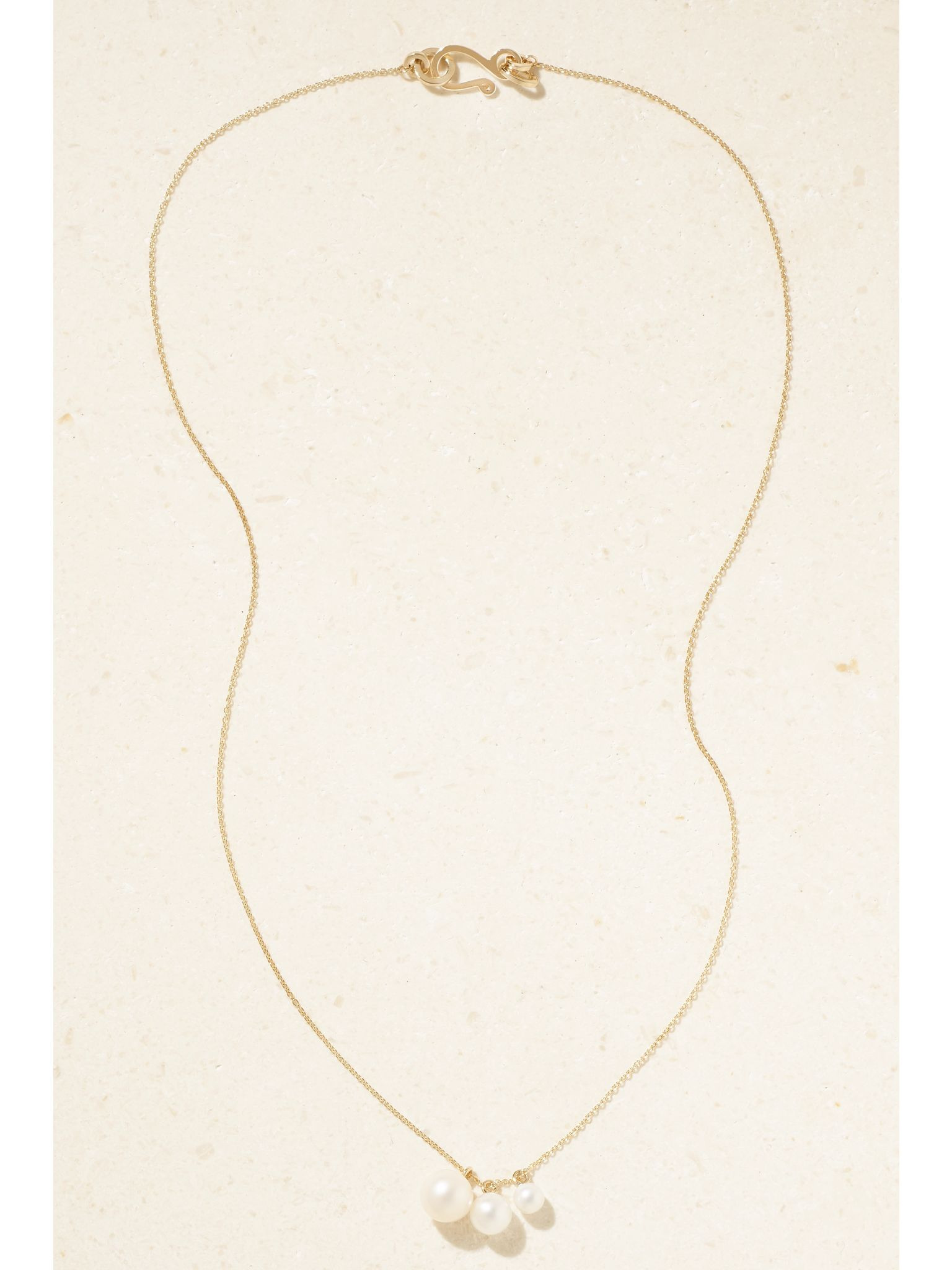 Stella 14-karat recycled gold pearl necklace Gold - 4