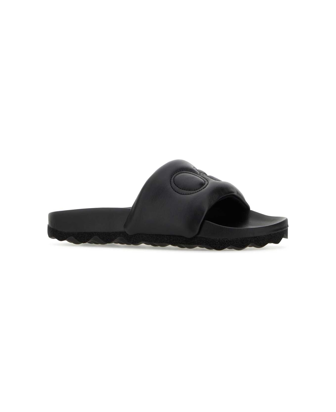 サンダル・ミュール OFF WHITE Black Leather Bookish Slippers Off-White Bookish Slippers | italist | REVERSIBLE