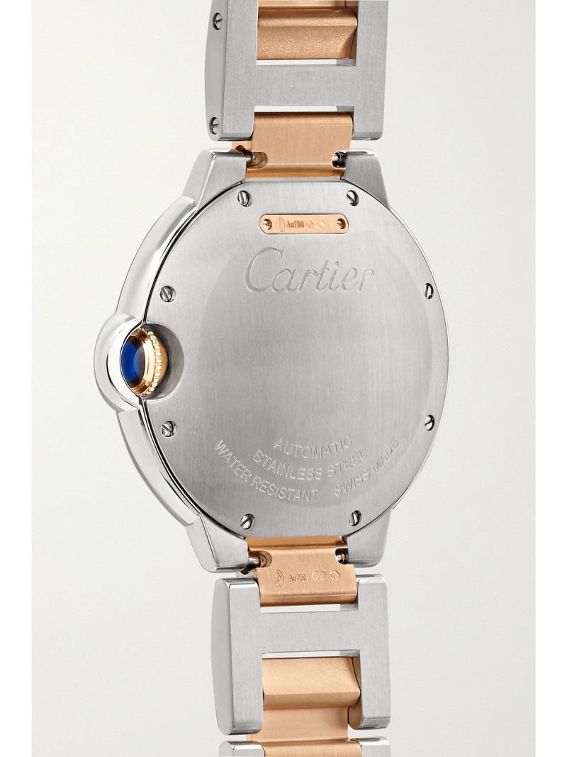 Ballon Bleu de Cartier Automatic 36mm 18-karat rose gold, stainless steel and diamond watch White 4