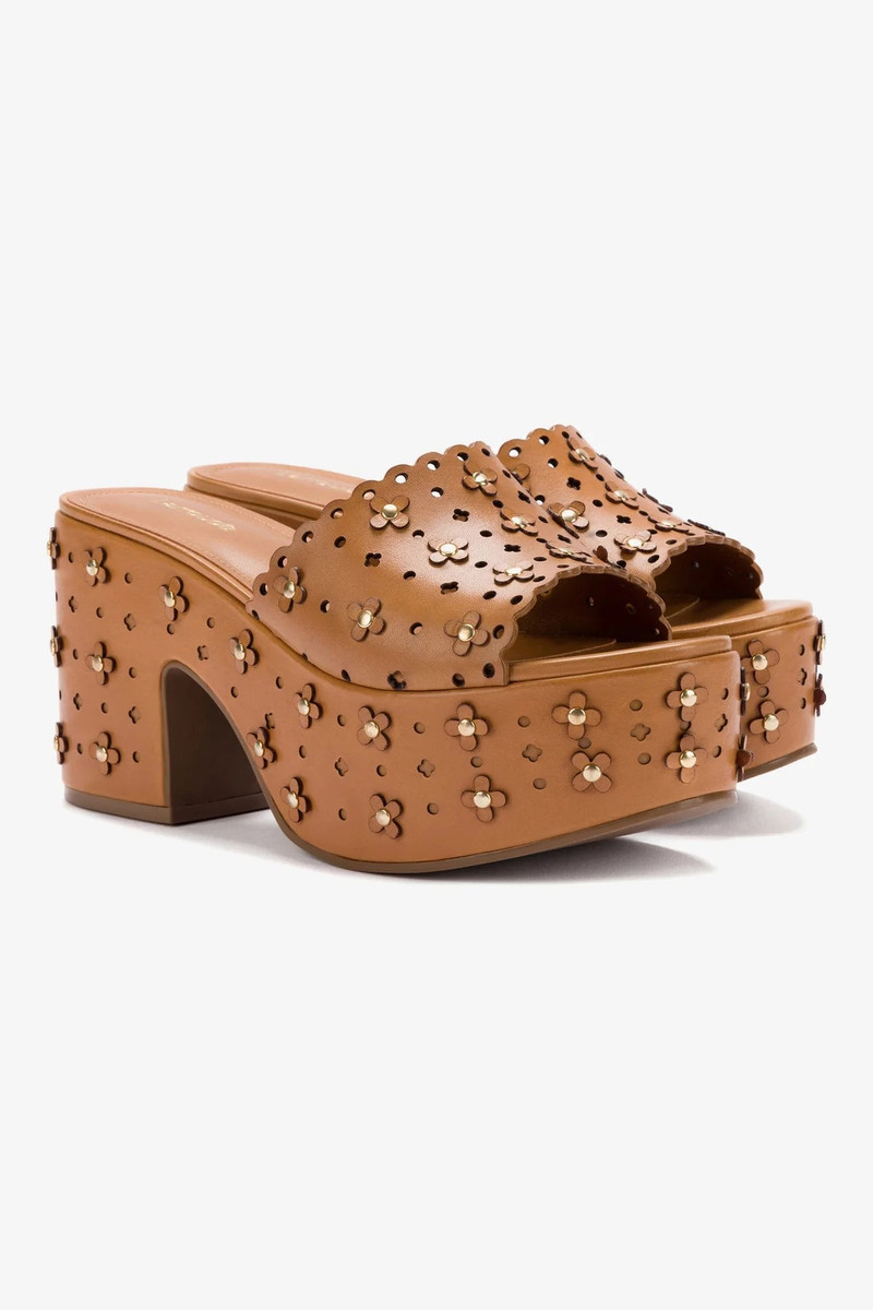 Larroudé Miso Platform Sandal In Biscuit Leather outlook