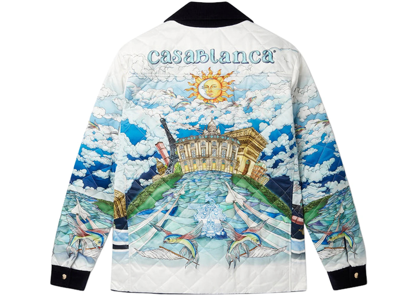 Casablanca Le Vol Ideal Quilted Hunting Jacket Blue/Multi - 2