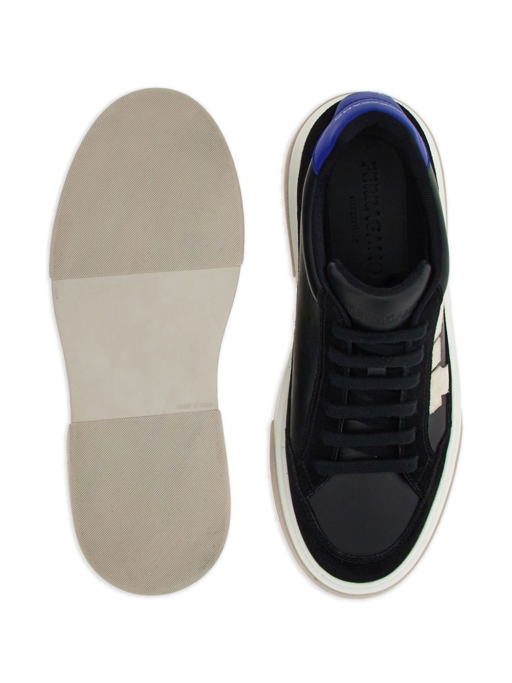 Gancini panelled leather sneakers - 5