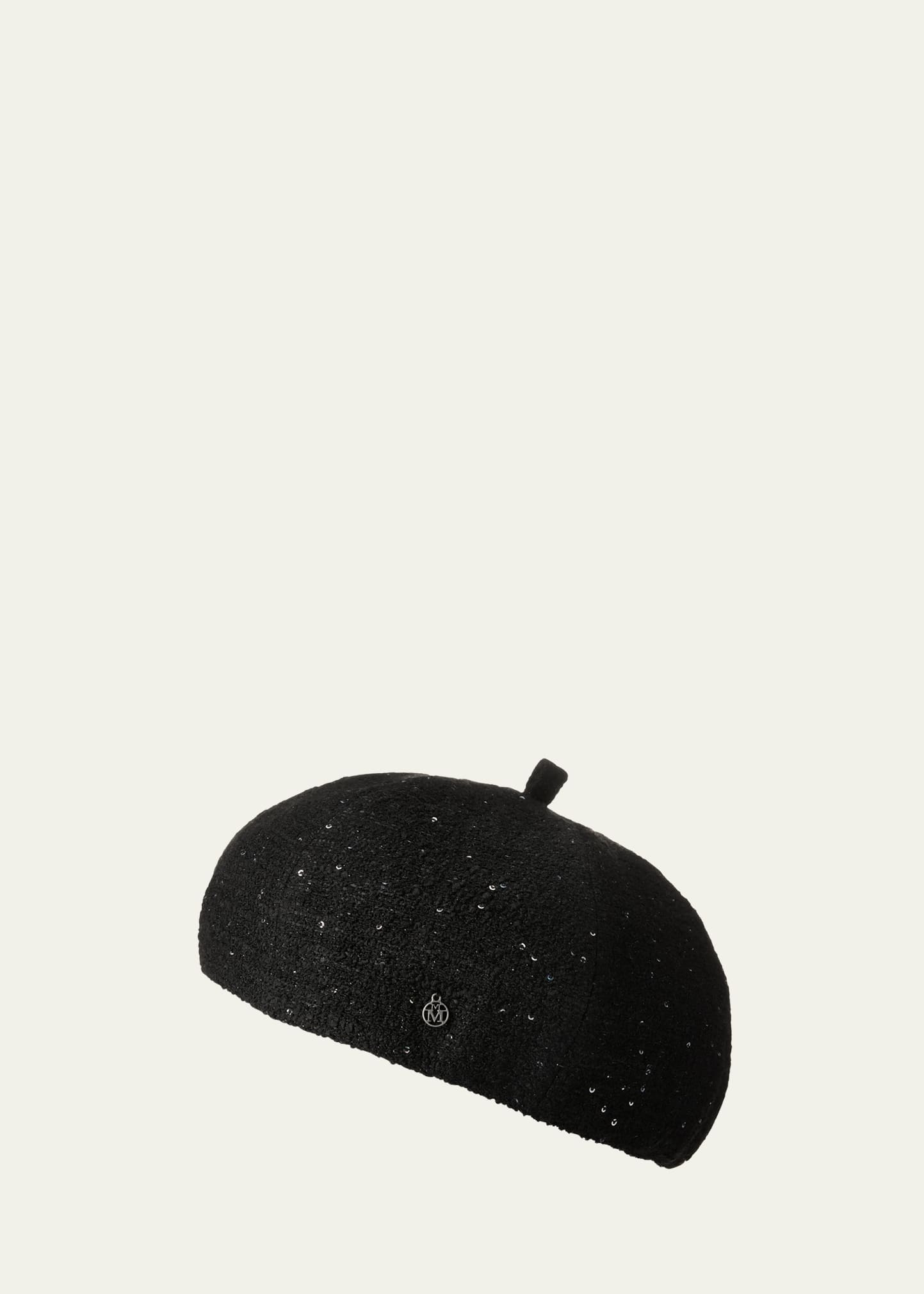 Emy Sequin Tweed Beret Hat - 1