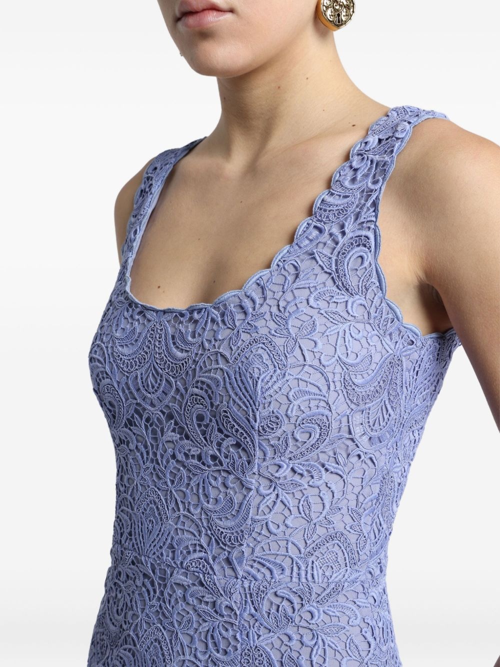 macramé mini dress - 4