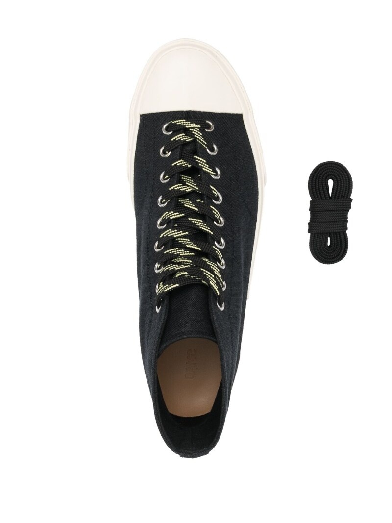 high-top chunky canvas sneakers - 4