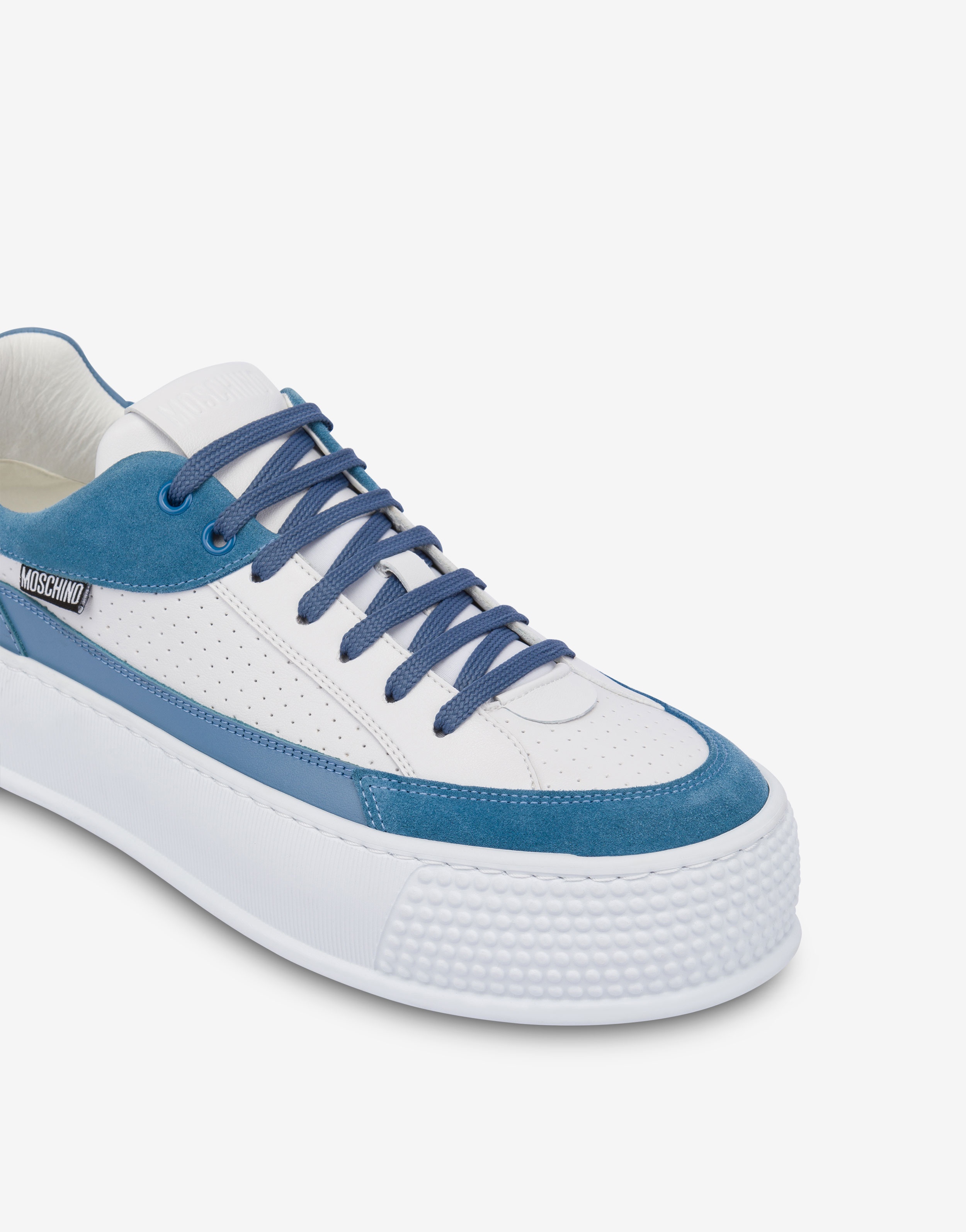 BUMPS & STRIPES CALFSKIN AND SPLIT LEATHER SNEAKERS - 4