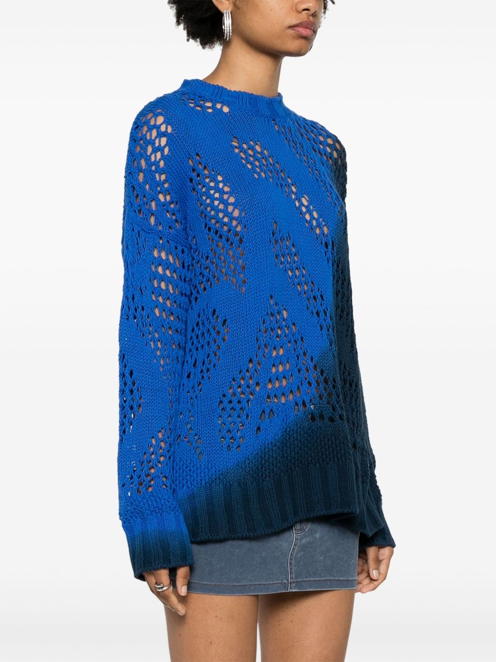 colourblock open-knit jumper - 3