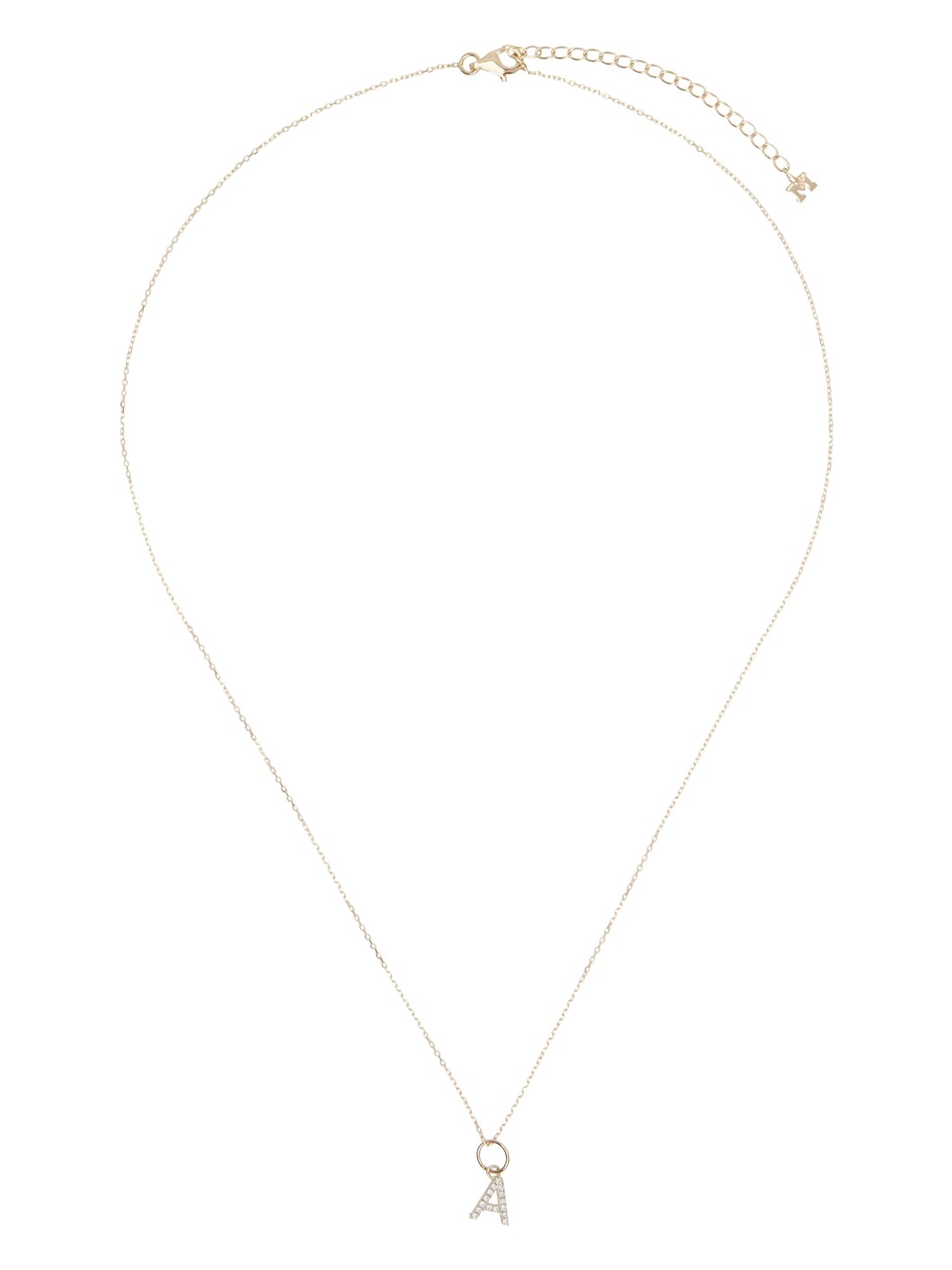 Gold Diamond Initial Necklace, A–Z - 1