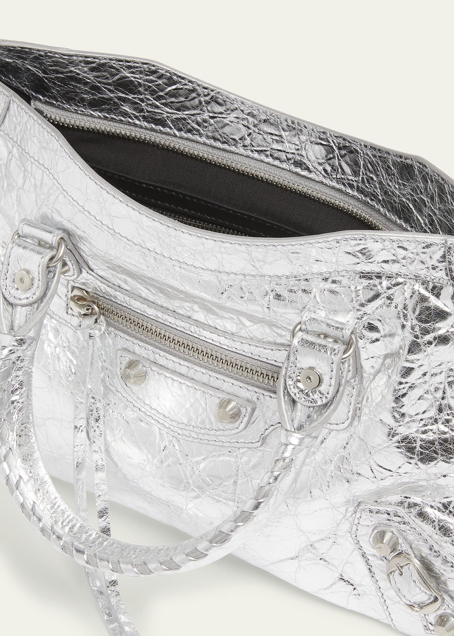Le City Small Metallic Leather Tote Bag - 4