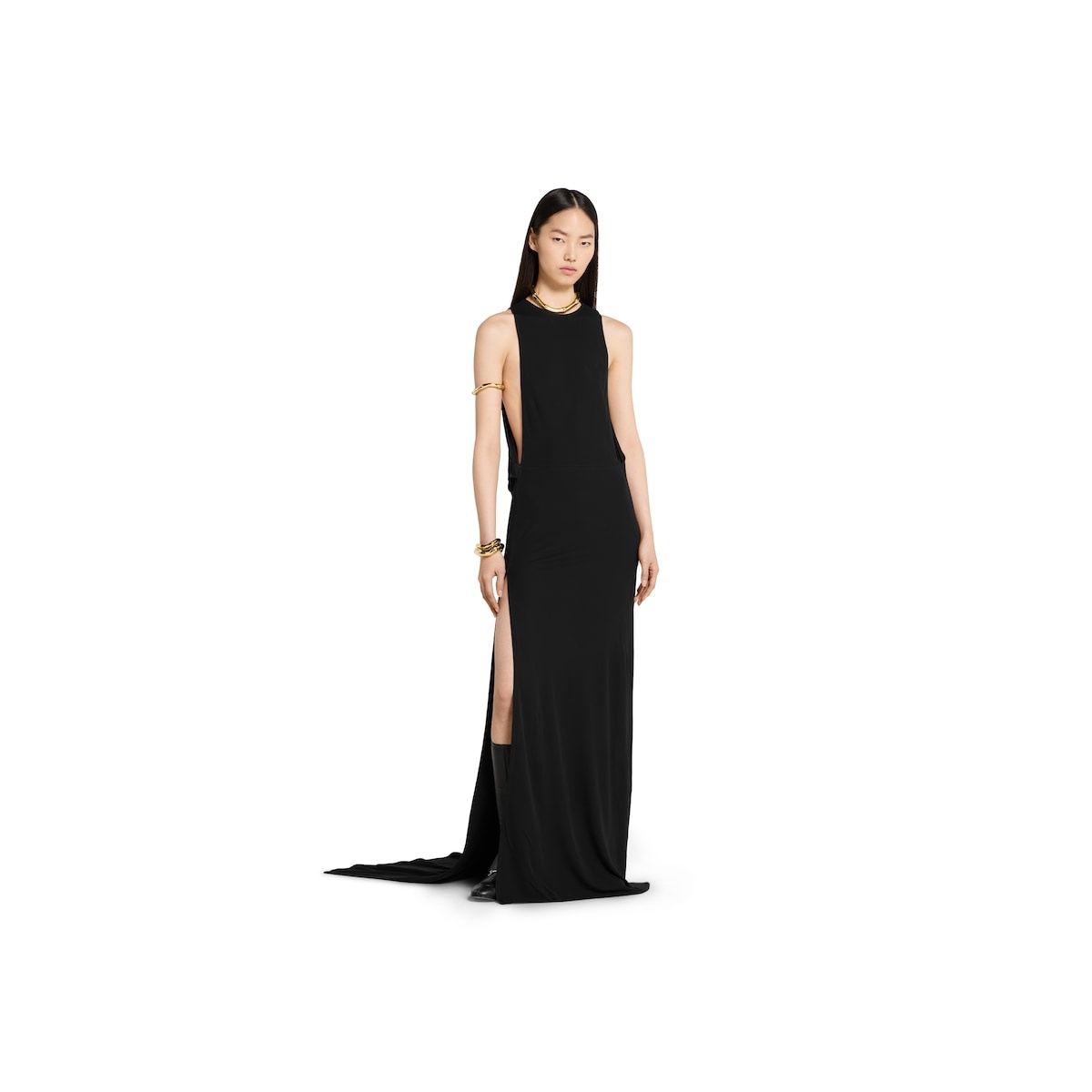 Jersey crêpe fabric evening dress - 2