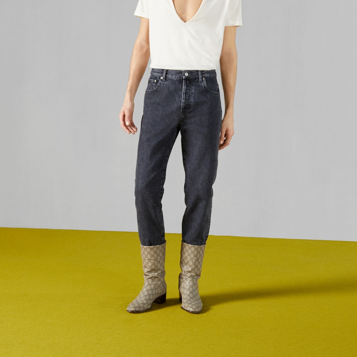 Denim pant with label - 5