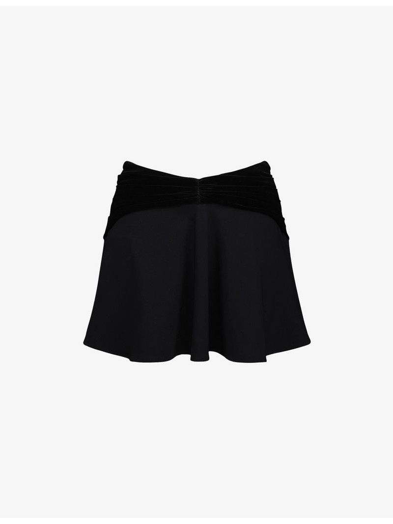 Asa Flounce-Detail Georgette And Velvet Mini Skirt 1