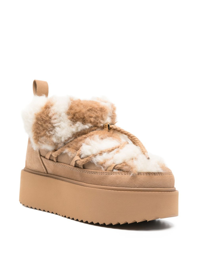 INUIKII 50mm Teddy platform shearling boots outlook