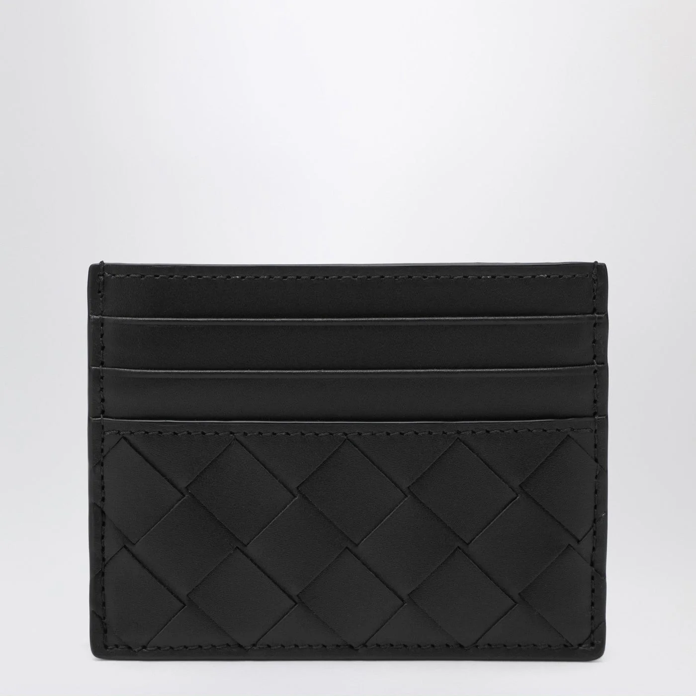 Black Intrecciato card holder - 1