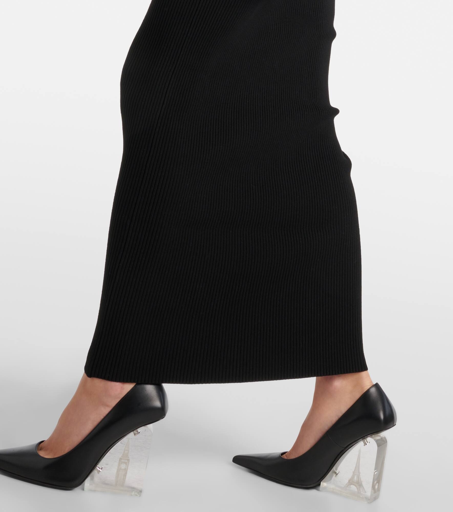 Asymmetric maxi dress with gloves - 6