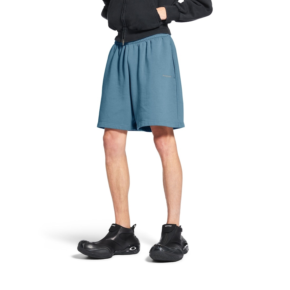 Men's Balenciaga Back Reflective Shorts in Grey Blue - 5