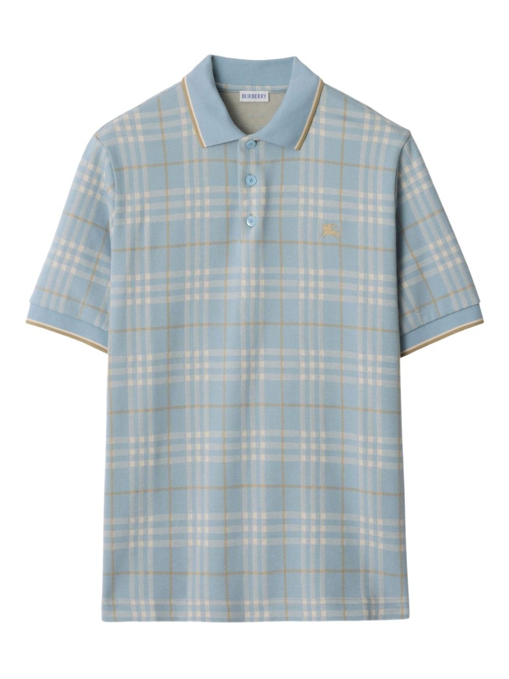 checked cotton polo shirt - 1