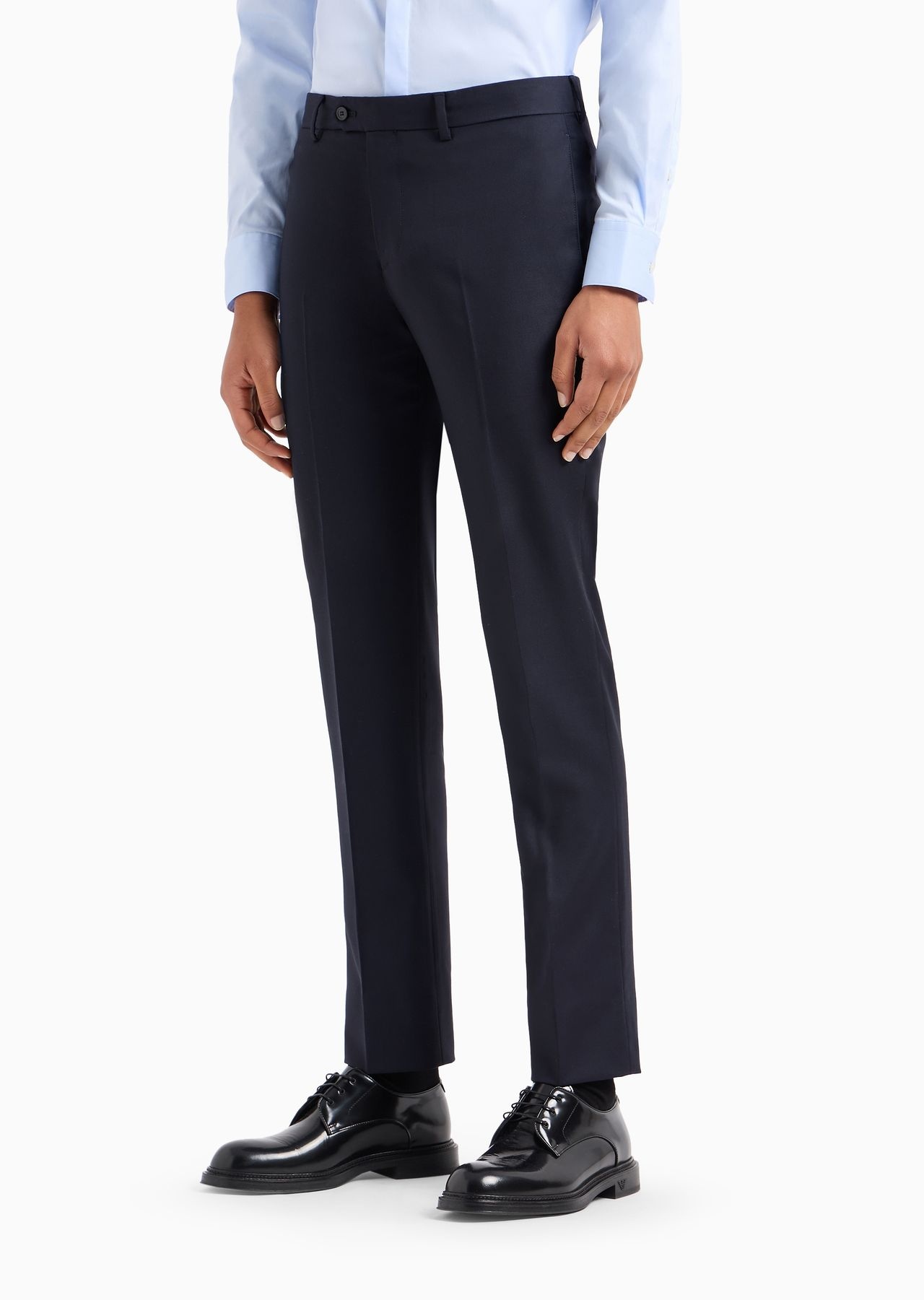 Worsted virgin-wool, creased trousers - 3