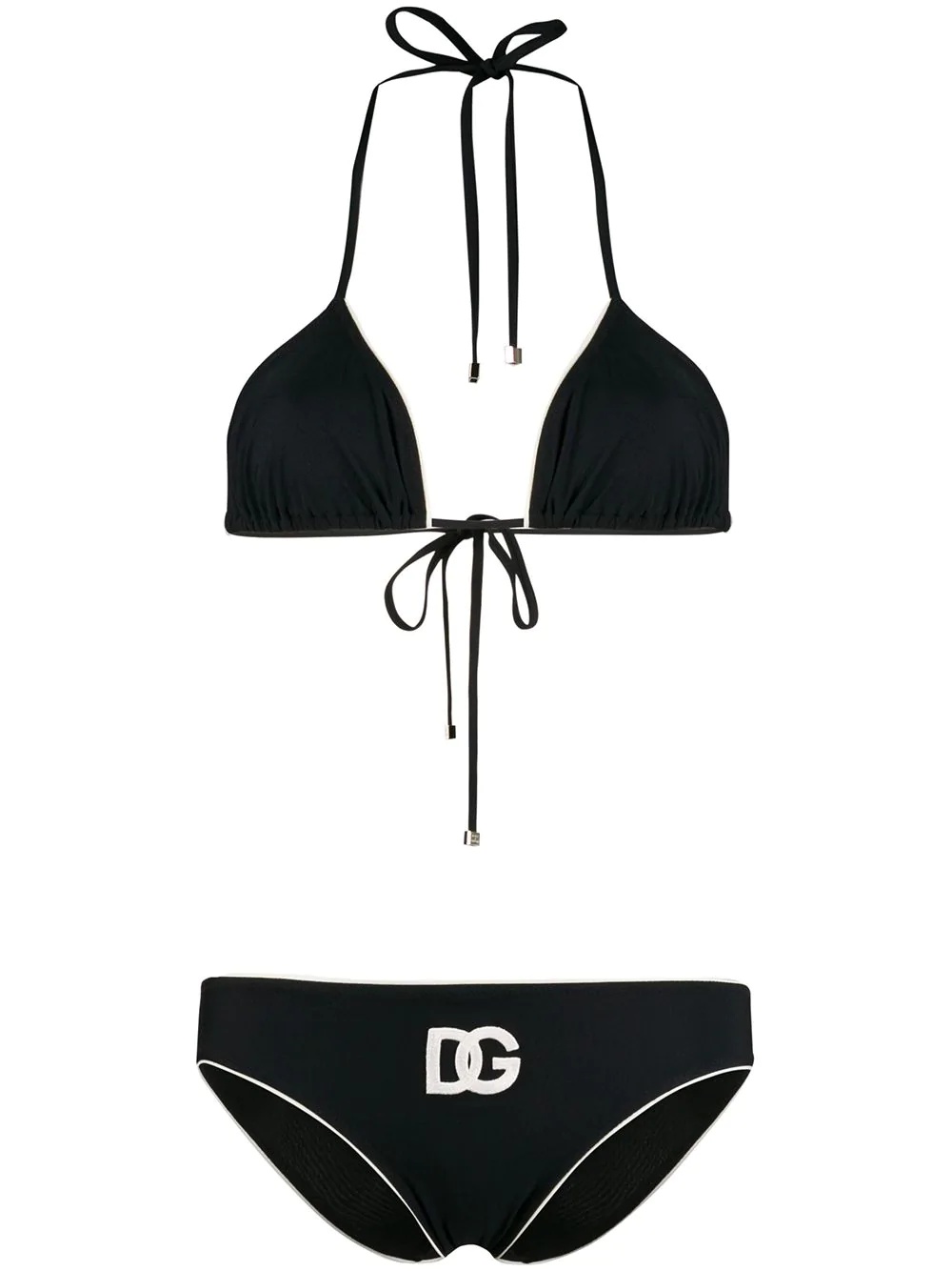 DG print contrasting trim bikini - 1