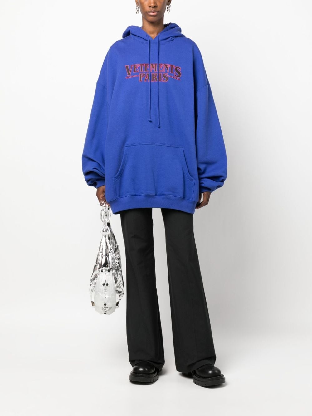 logo-print cotton hoodie - 2