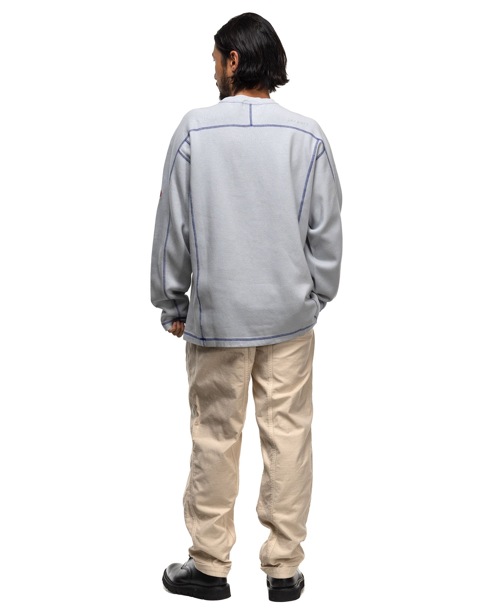 Crew Neck Double Knit Long Sleeve Grey - 3