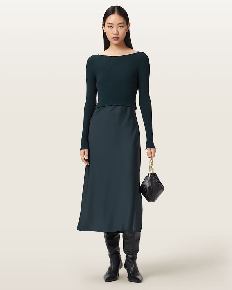 ALLSAINTS HERA 2-IN-1 MIDI DRESS outlook