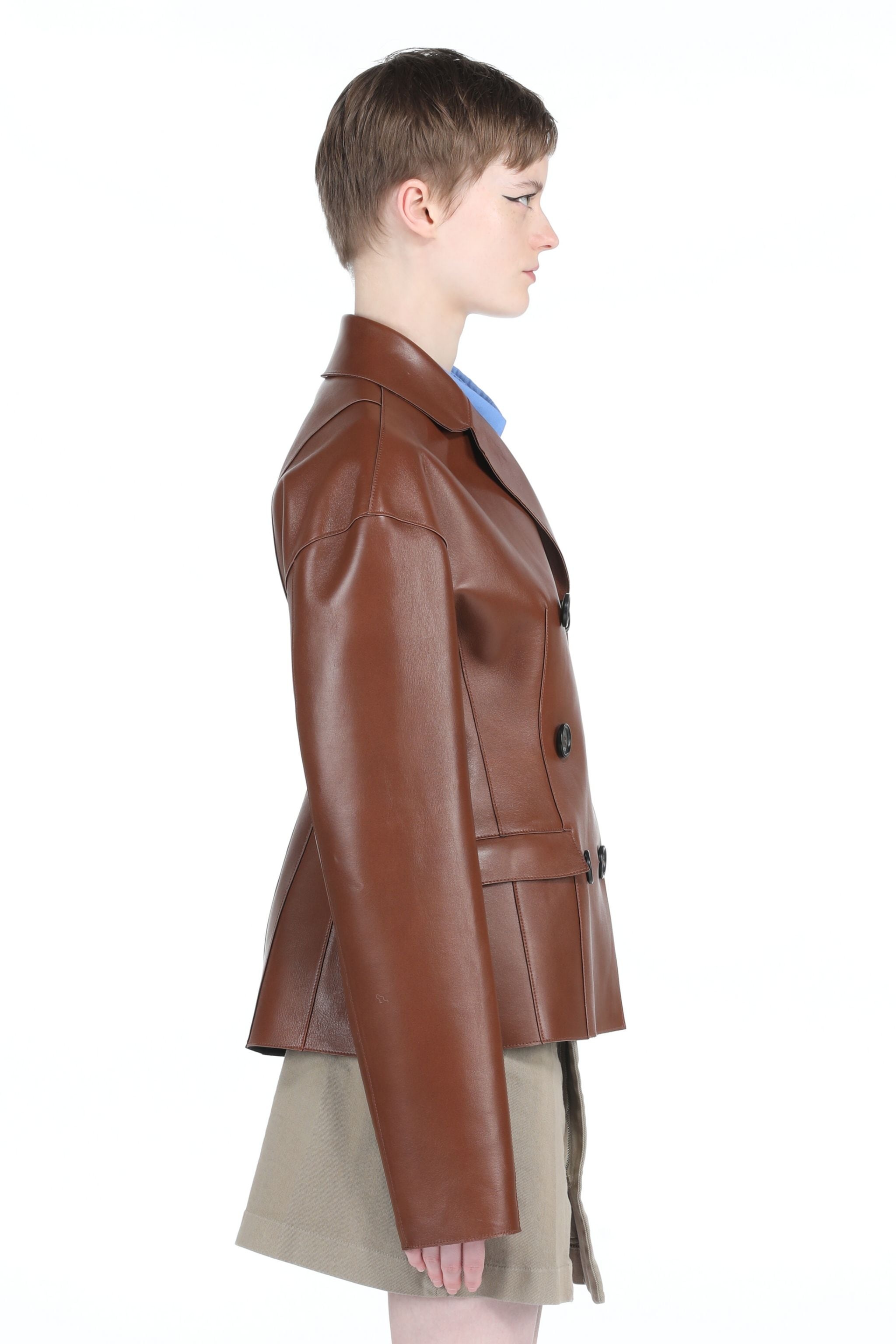 DOUBLE-BREASTED LEATHER JACKET - 3