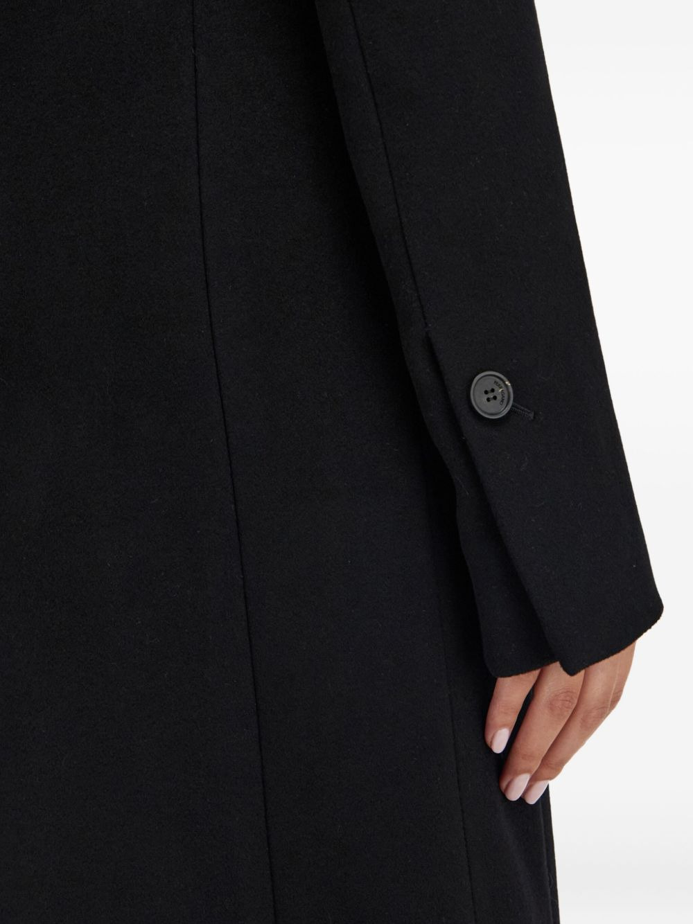 flap-pocket single-breasted coat - 5