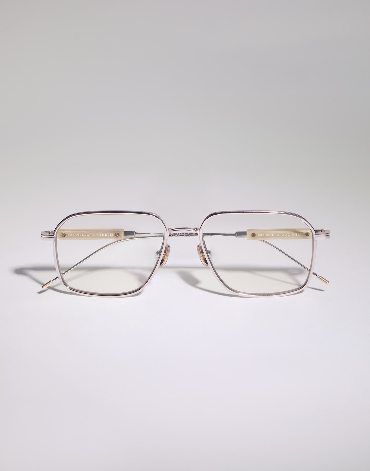 Sartorial Sunset palladium-plated titanium and horn glasses - 1